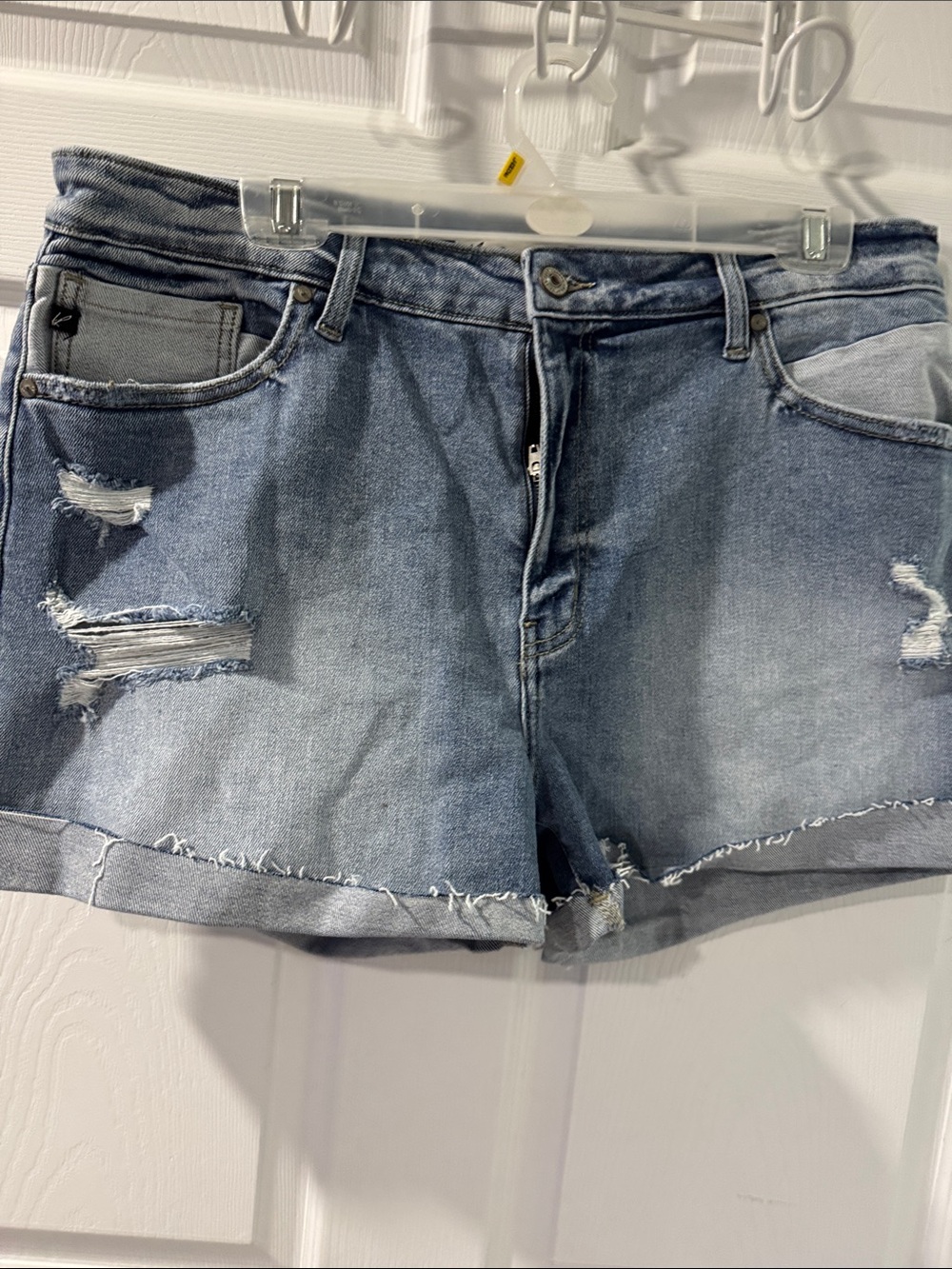 KanCan Light Blue Distressed Denim Shorts